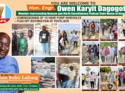 Sen Simon Bako Lalong Commissions Ten Boreholes, Flags Off Fertilizer Distribution, All Initiated By Hon Engr. Owen Karyit Dagogot