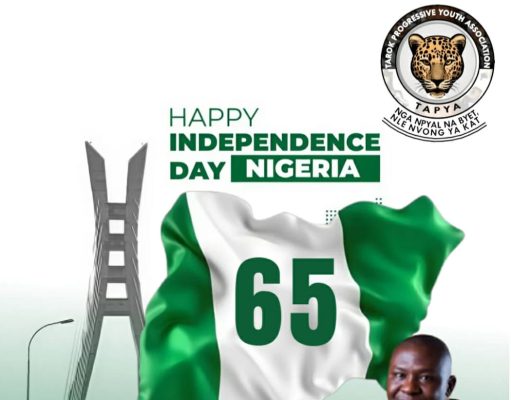 TAPYA President Celebrates Nigerians at 65th Independence, Honours Tarok Heroes and Calls for Unity