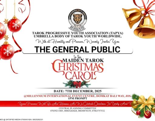 All Is Set to Stage a World-Class Maiden Edition of the Tarok Christmas Carol in Jos