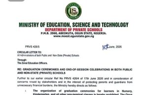 OGUN GOVERNMENT BANS Graduation Ceremonies For Nursery, Kindergarten And Non-Terminal Classes
